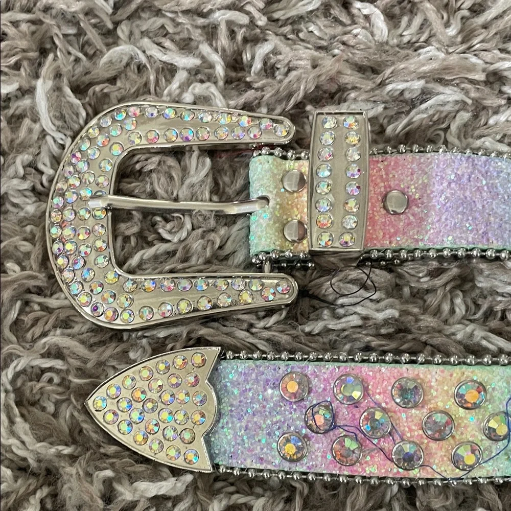 Iridescent Rhinestone Belt - Picture 6 of 10